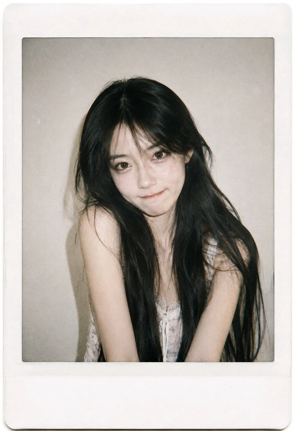 Vintage fujifilm instax style long hair asian girl — After