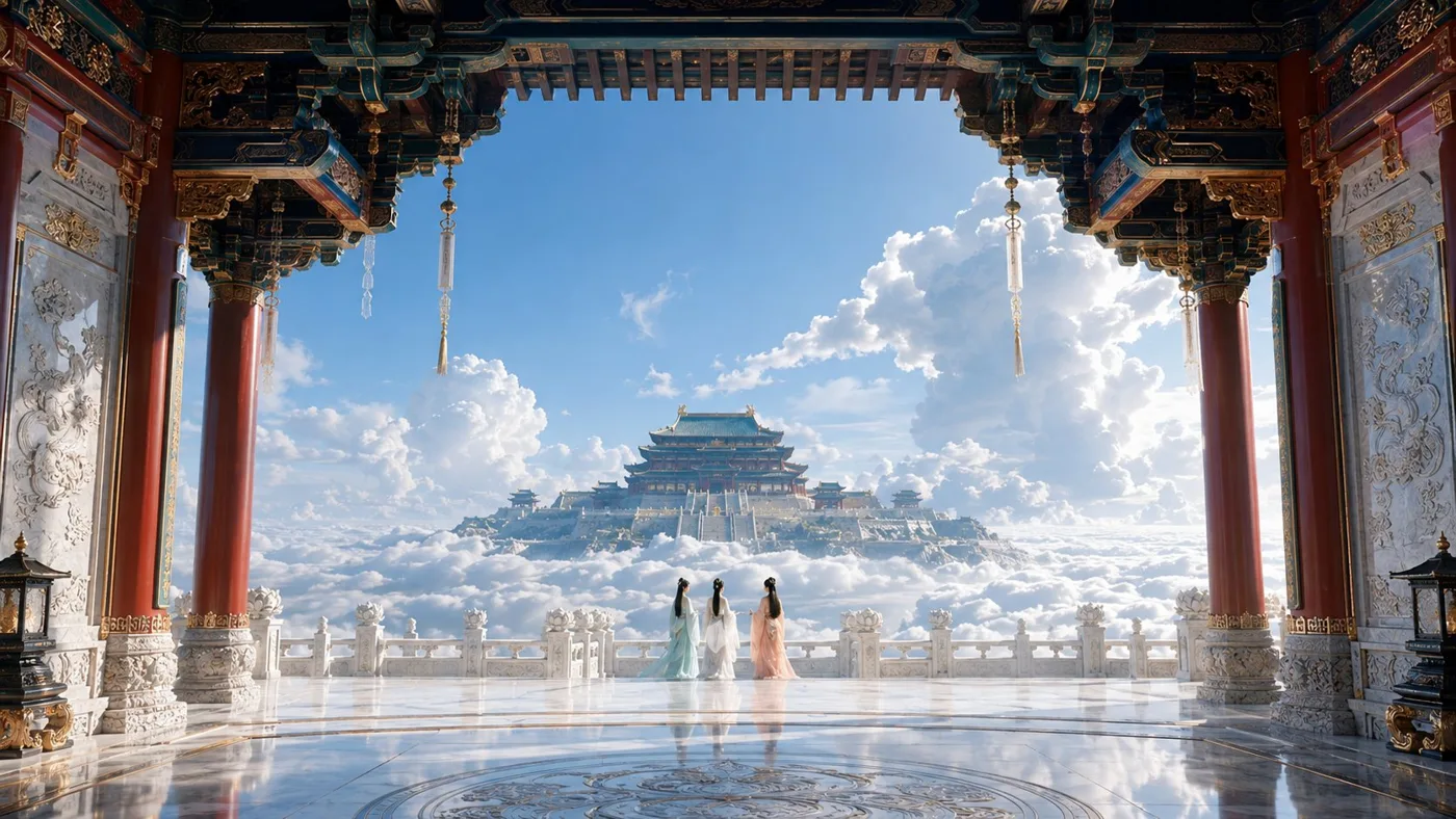 Oriental divine realm royal architecture photography — Sonra