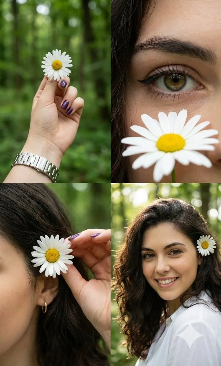 Forest girl daisy collage — Sonra