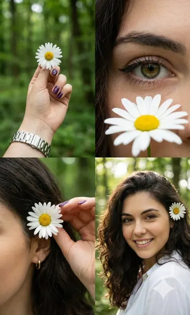 Forest girl daisy collage
