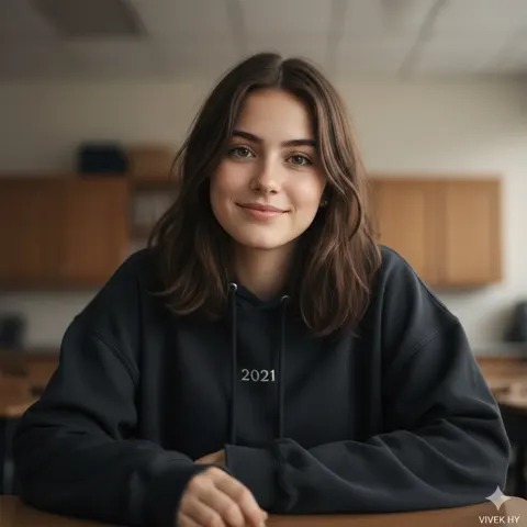 Nostalgic classroom student portrait
