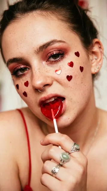Heart lollipop sweet cool macro