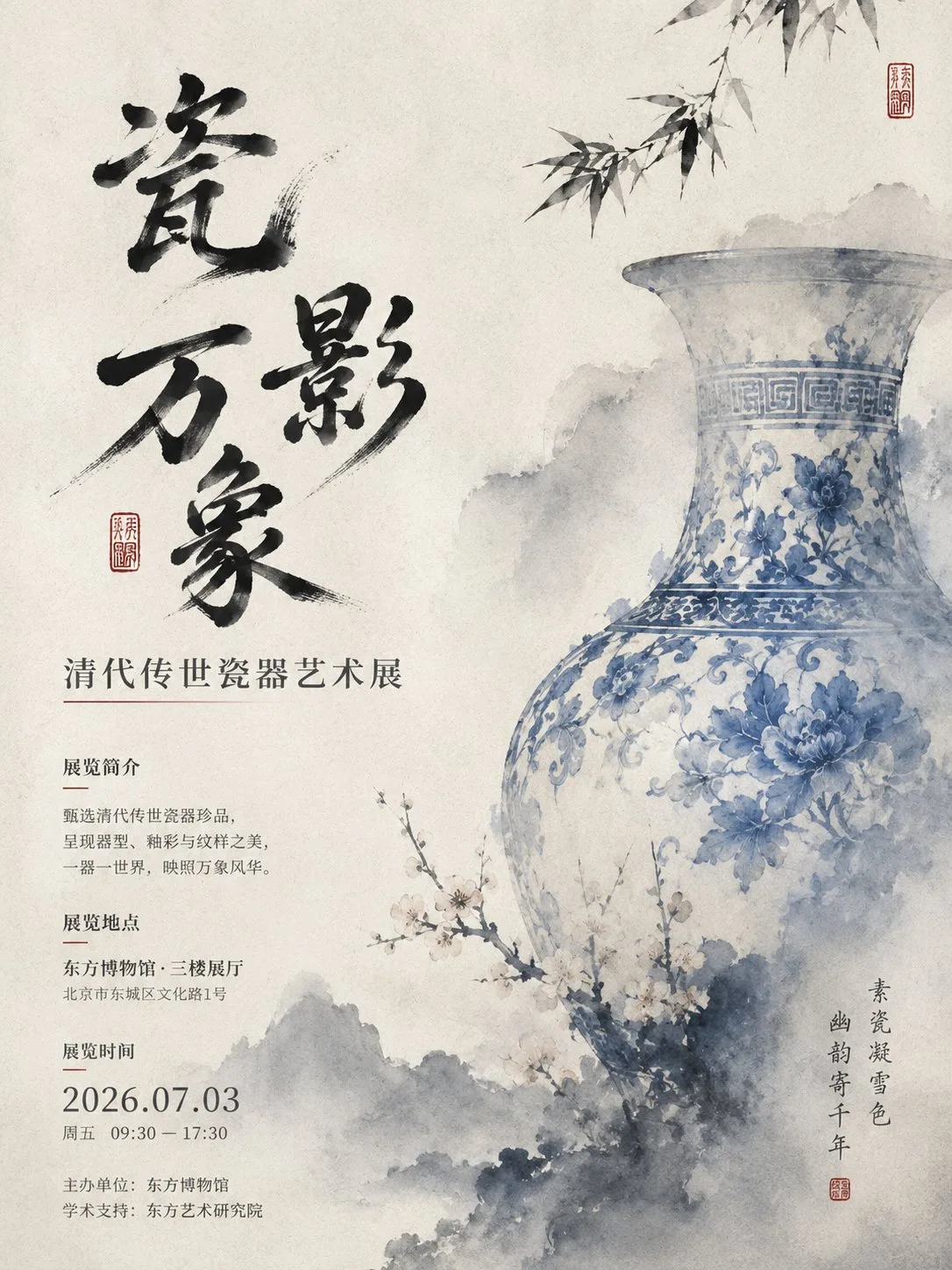 Echoes of porcelain qing dynasty exhibition poster — After