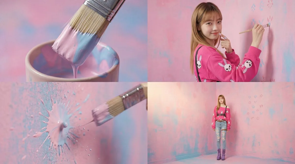 Healing girl painting wall — After