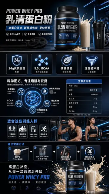 Fitness protein powder detail