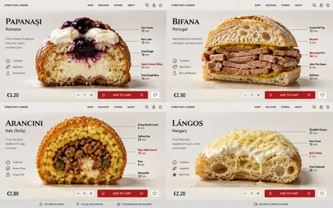 European street food cross section structure