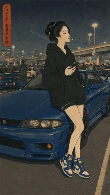 Cinematic 90s manga japanese street honda nsx