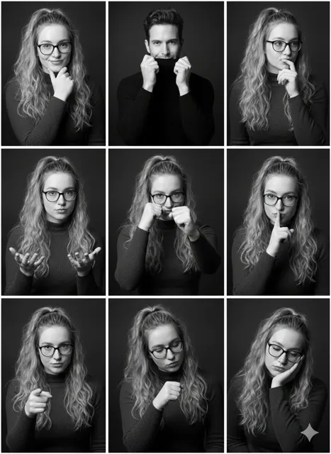 Minimalist bw grid emotions