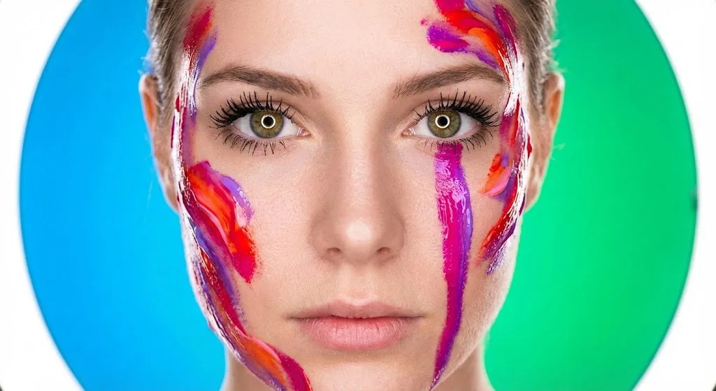 Impasto hyperrealistic skin collision — After