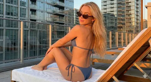 Golden hour city rooftop