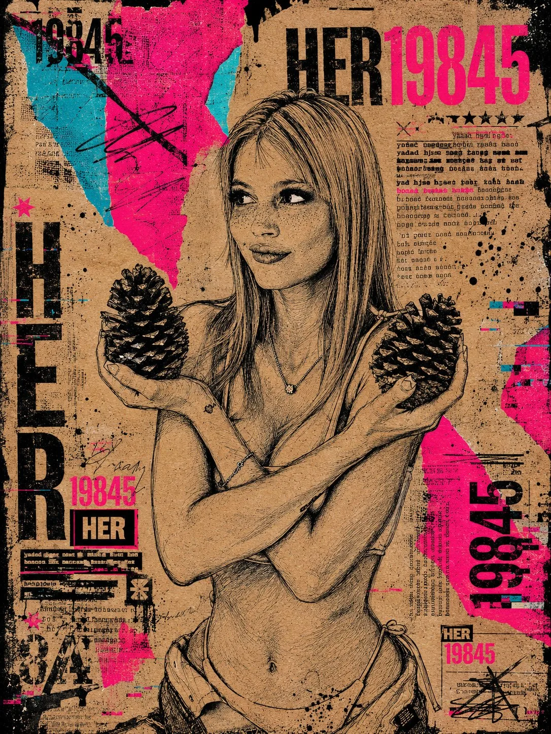 Mixed media grunge urban art poster — Sonra