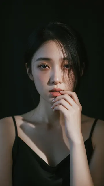 Cinematic emotional chinese female portrait