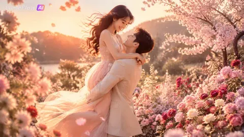 Dreamy korean couple flower paradise