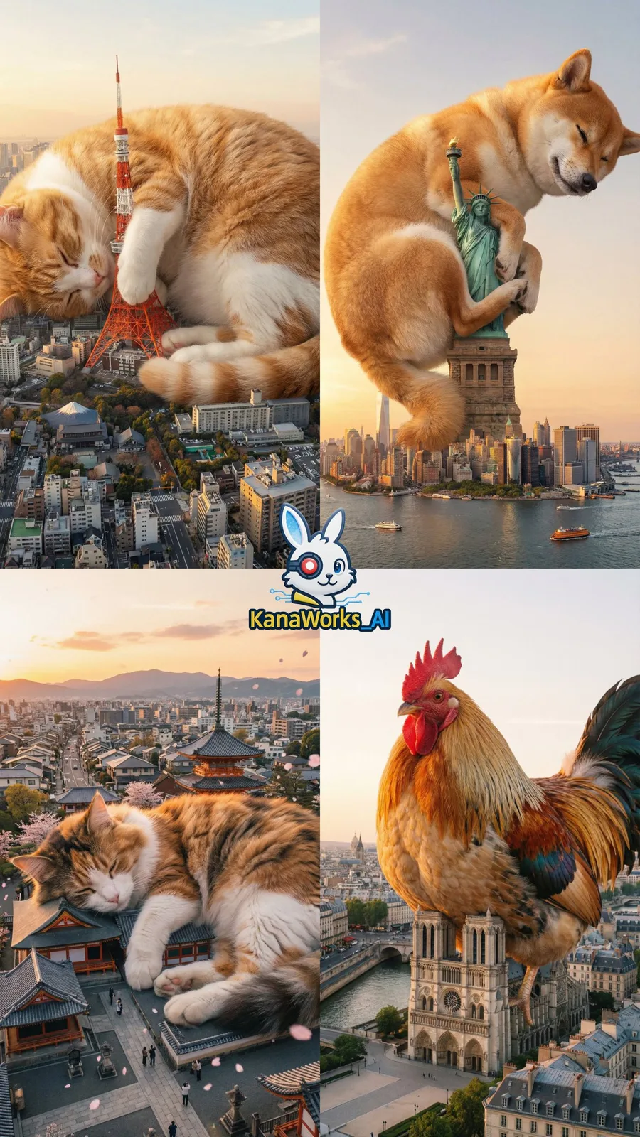 东京塔被一只超级巨大的猫占据 — Sonra