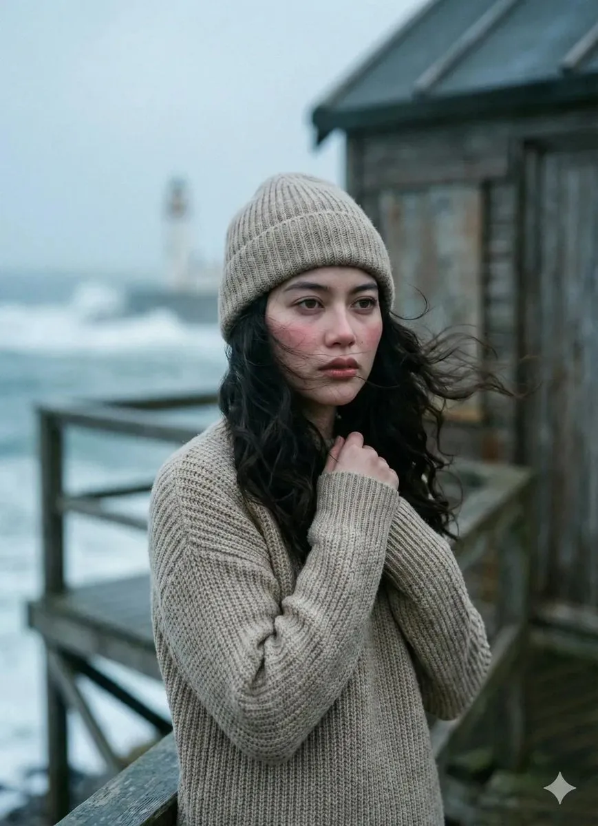 Cold pier melancholy girl — Sonra