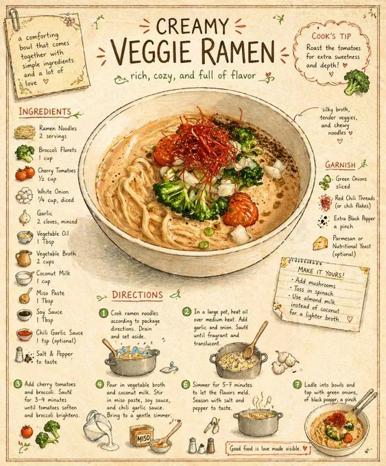 Vintage hand drawn ramen recipe 1776862914458 — After