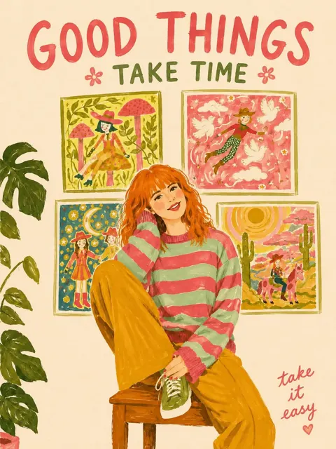 Brush painted illustration poster prompt