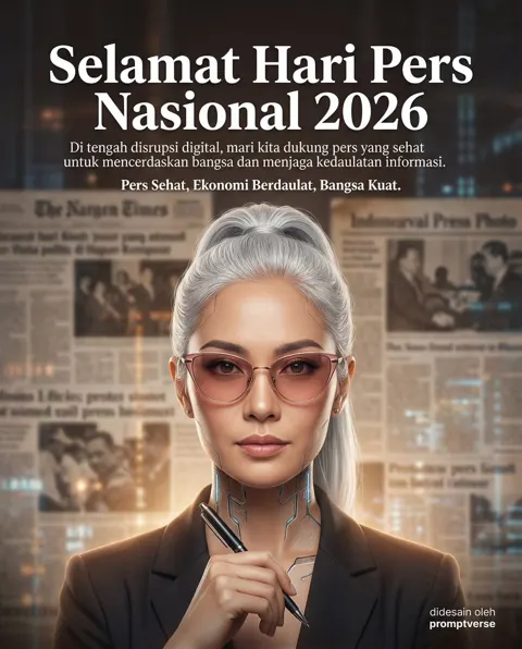 Silver cyborg journalist poster