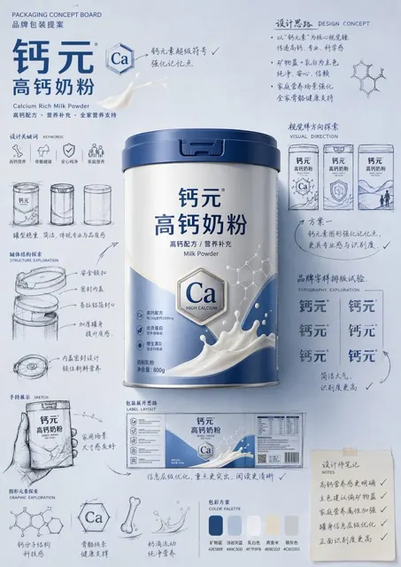 Hand drawn packaging proposal poster