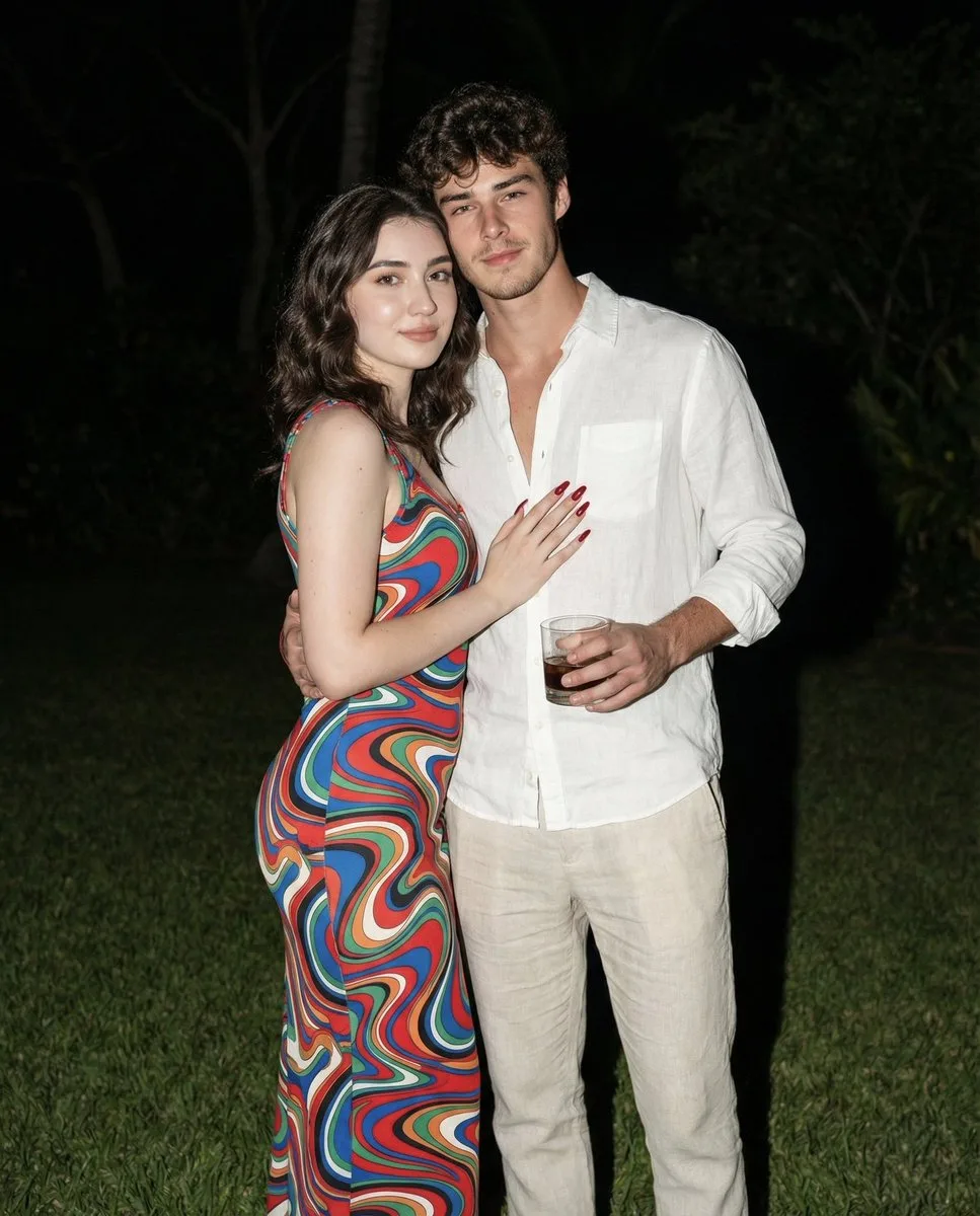 Night flash intimate couple moment — Sonra