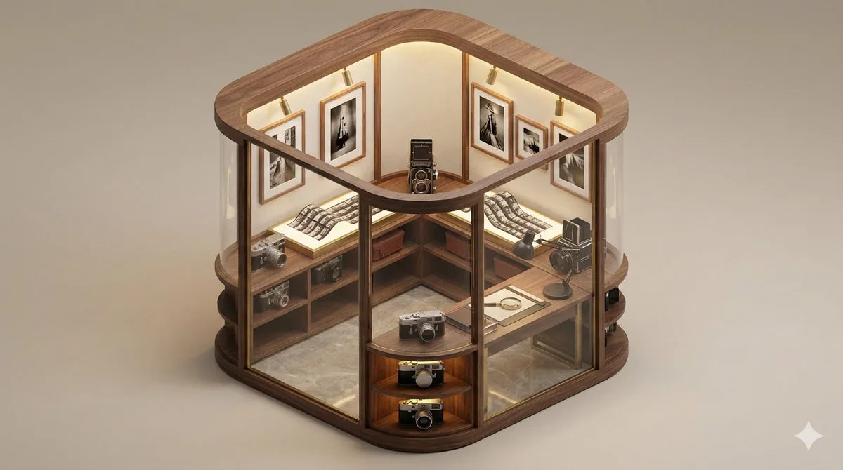 Minimal 3d isometric exhibition diorama — After