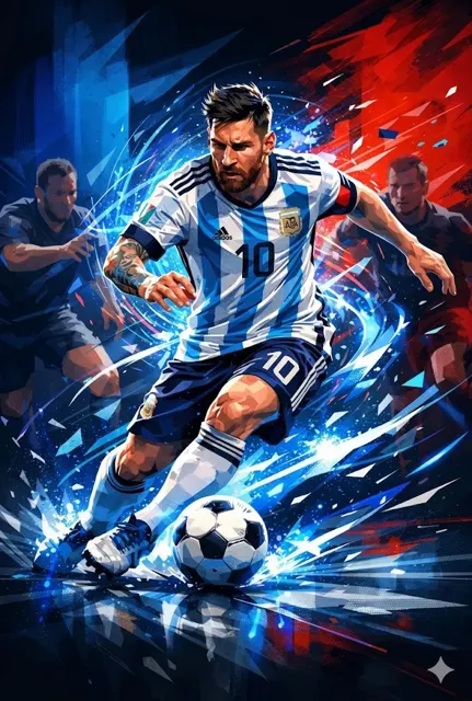 Lionel messi argentina energy digital art