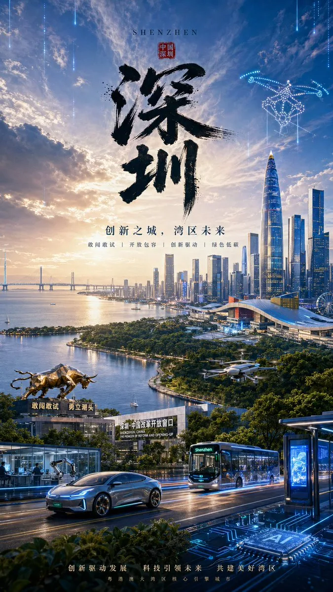 Ink light guochao city poster — After