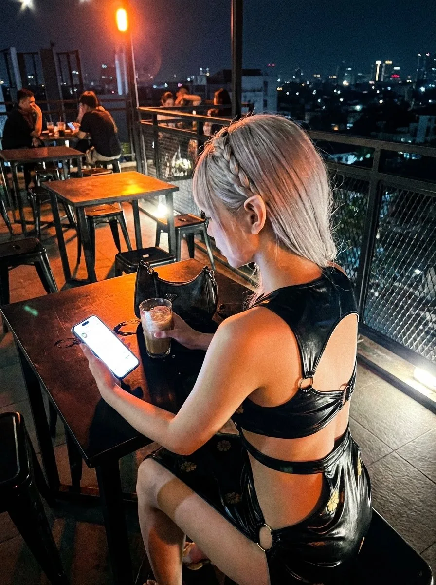 Raw night cafe moment — After