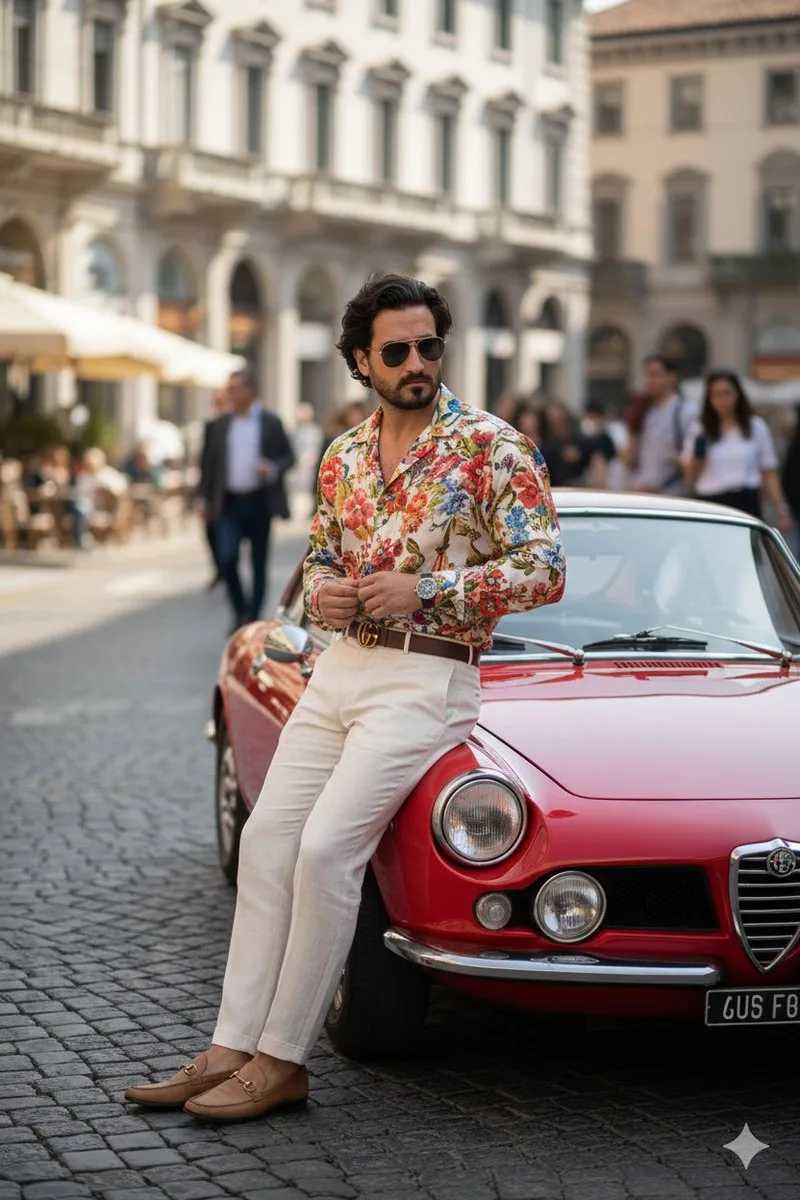 Milan vintage car gucci fashion model — After