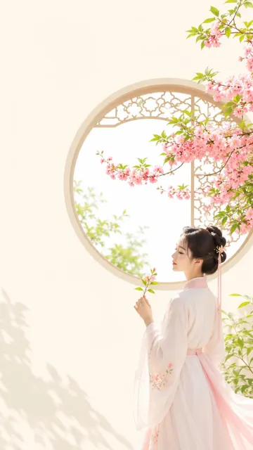 Oriental zen minimalist spring poster female aesthetic
