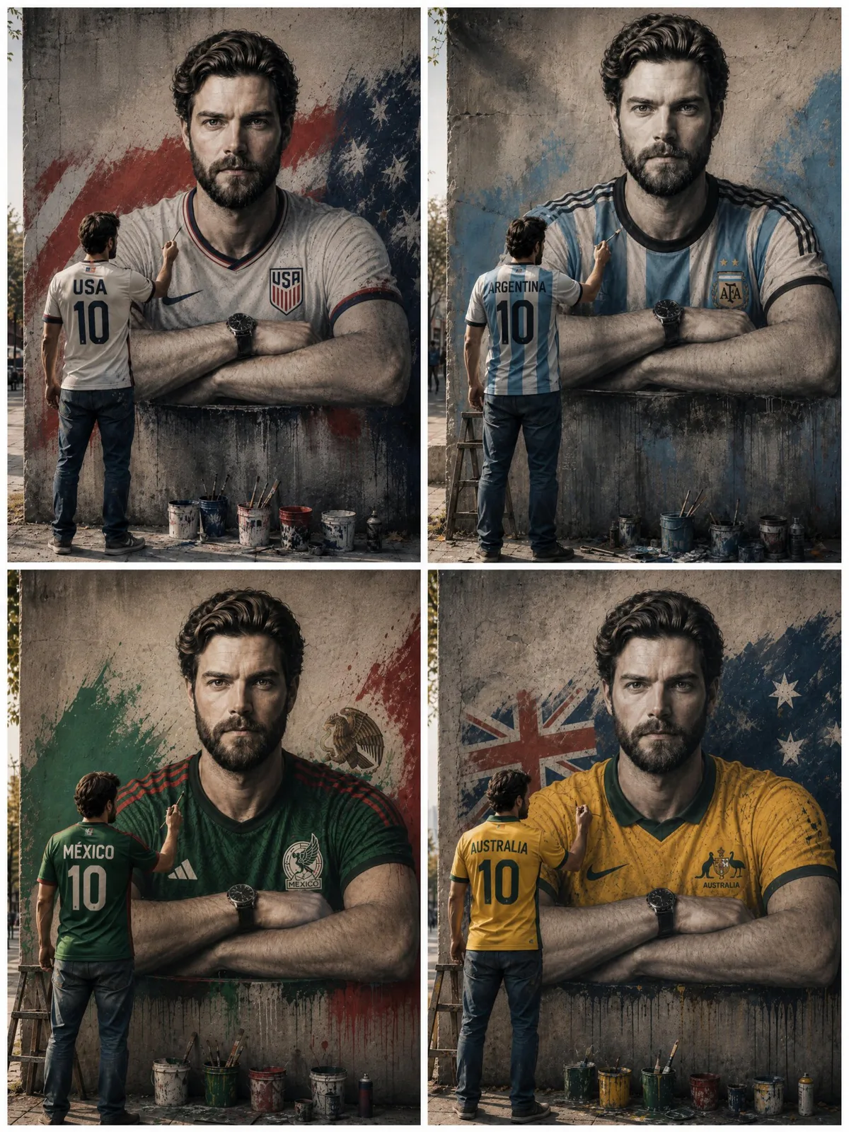 Surreal painting man argentina mural digital art — After