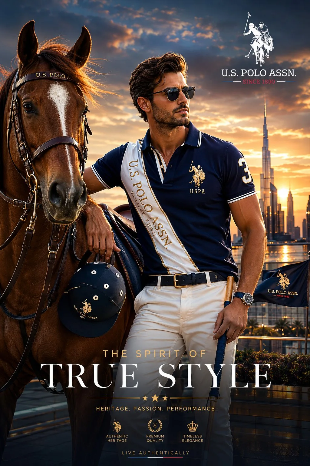 Us polo assn luxury fashion campaign poster — Sonra