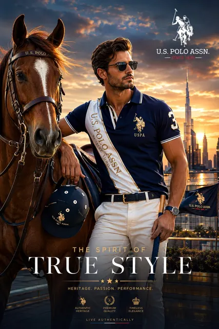 Us polo assn luxury fashion campaign poster