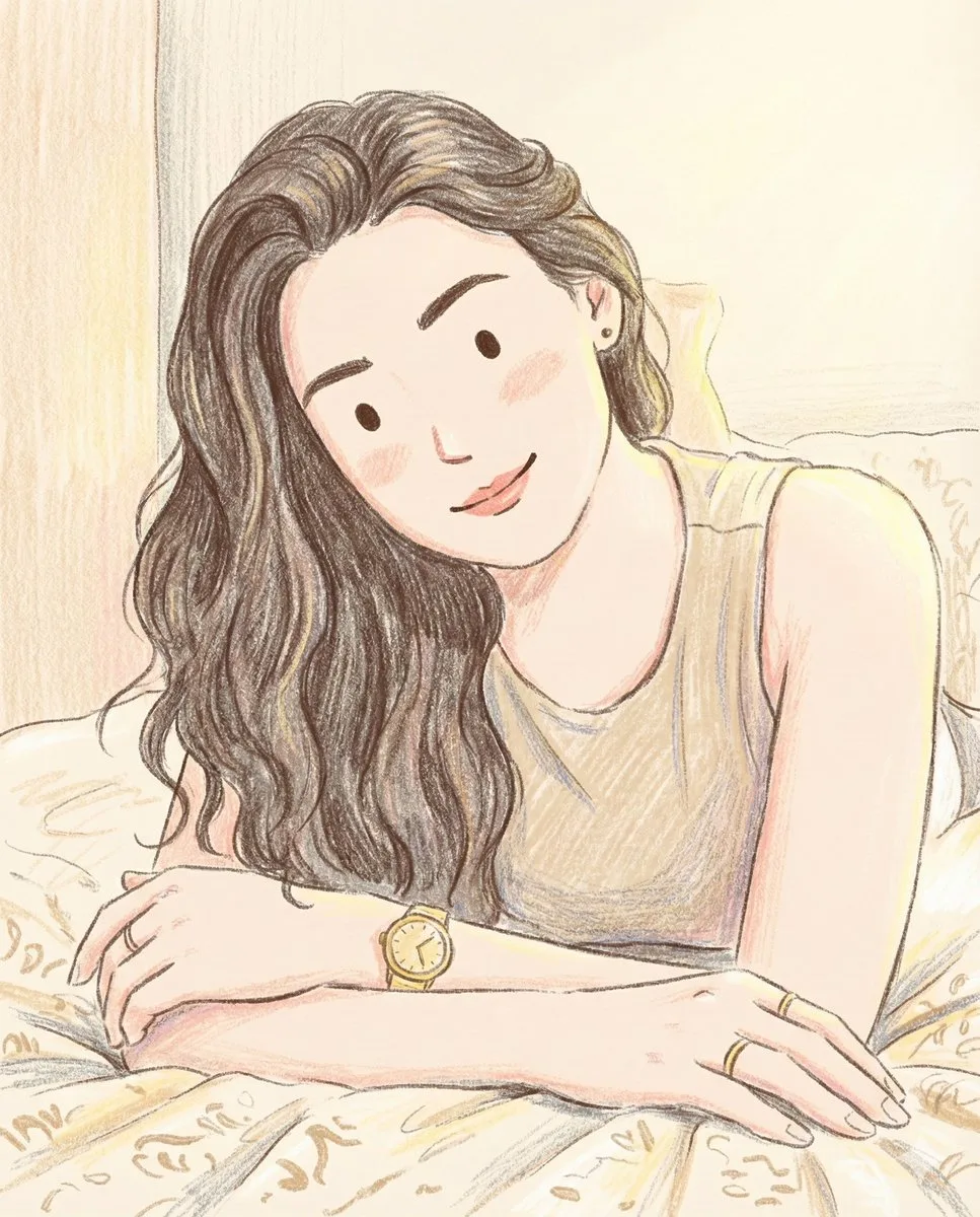 Warm healing colored pencil illustration — After
