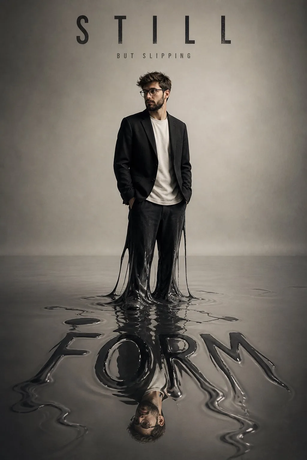 Static melting man liquid reflection — Sonra