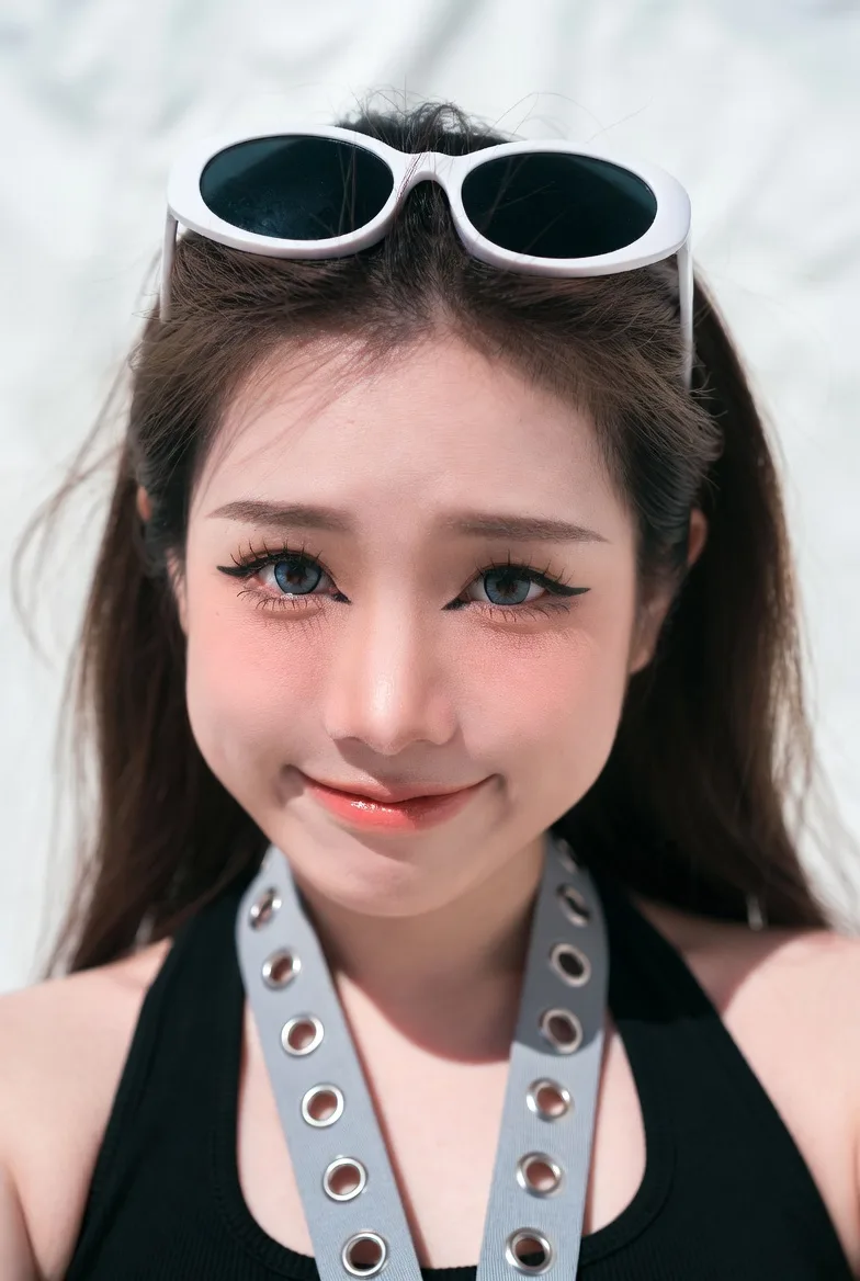 Photorealistic east asian woman selfie — After