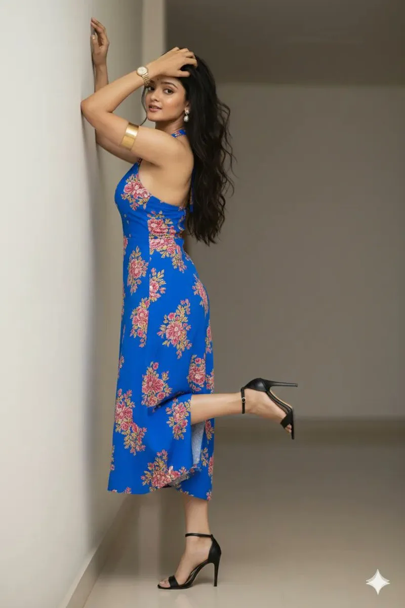 Modern blue floral fashion editorial — Sonra