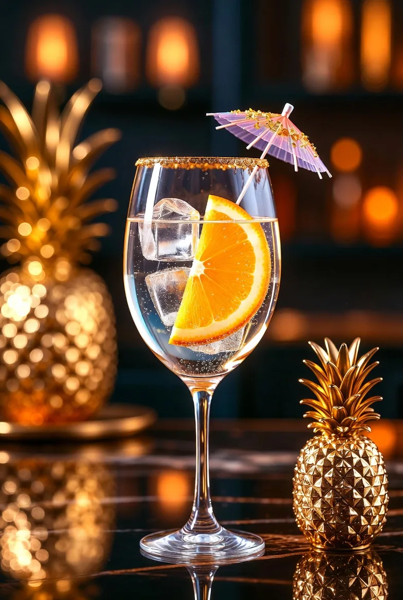 Luxurious gold pineapple cocktail — Sonra