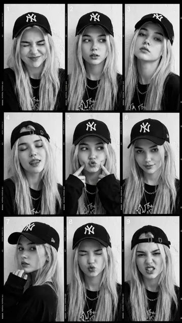 9 frame fashion streetwear portrait collage