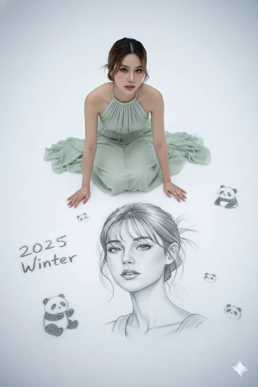 女生铅笔素描画 — Sonra
