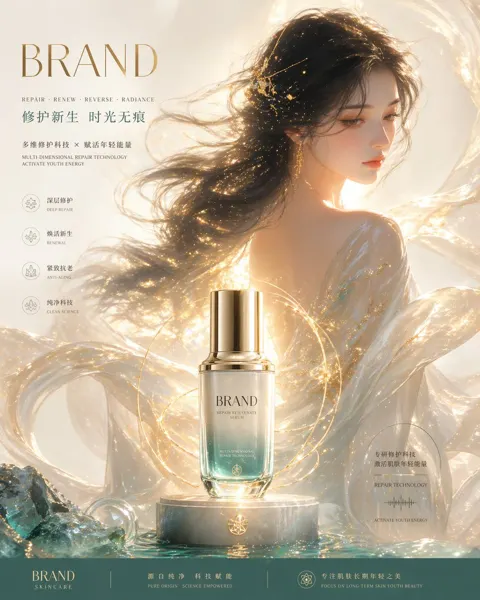Minimalist oriental skincare ad