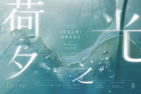 Lotus leaf poetry launch chinese typography poster