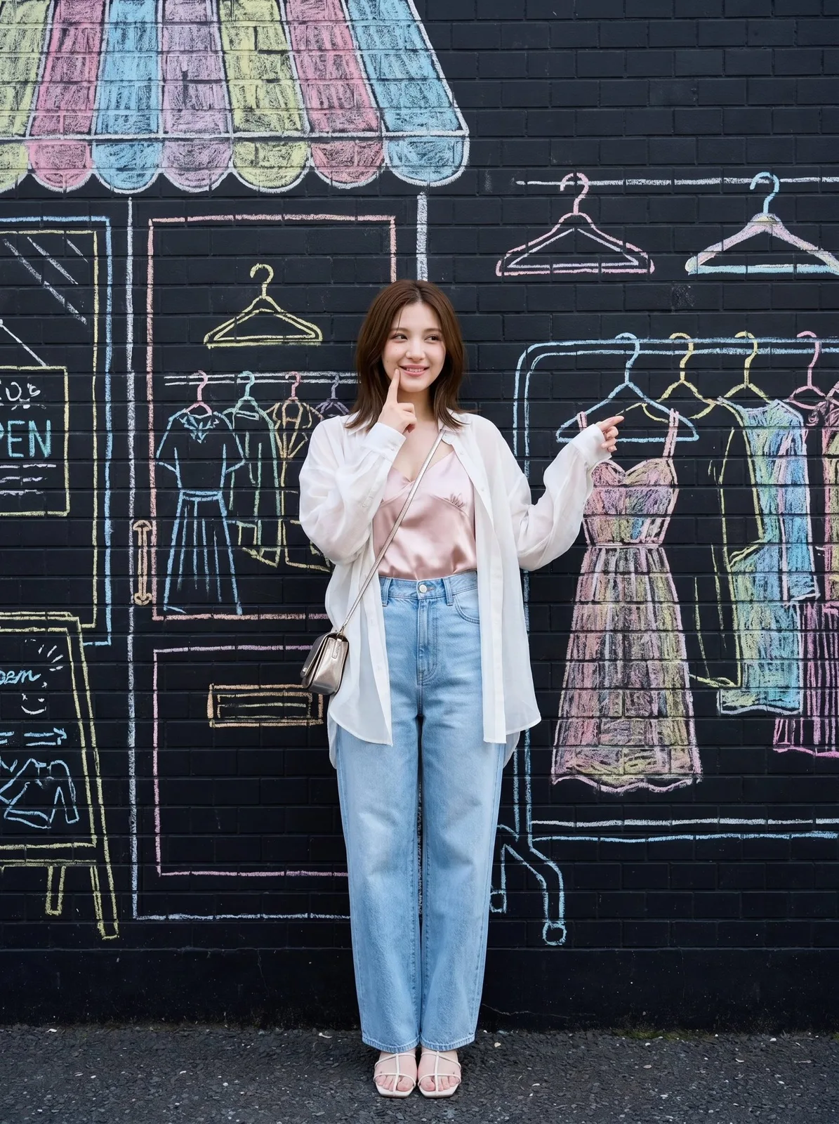 Shimokitazawa street style hand drawn chalk background — Sonra
