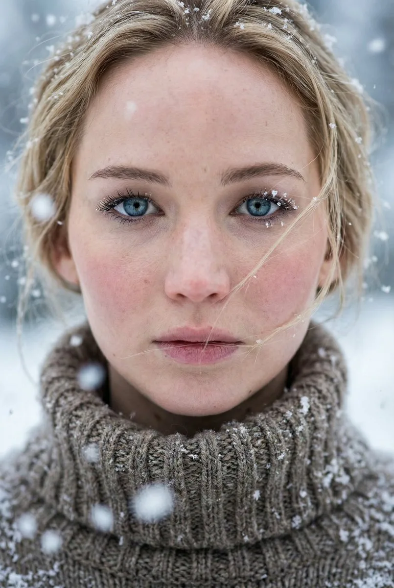 Snowy gaze winter portrait — Sonra