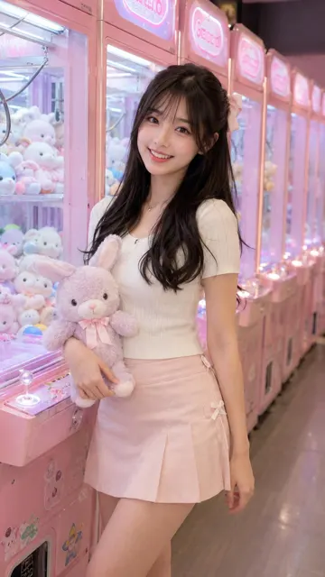 Soft light ccd urban cute claw machine portrait