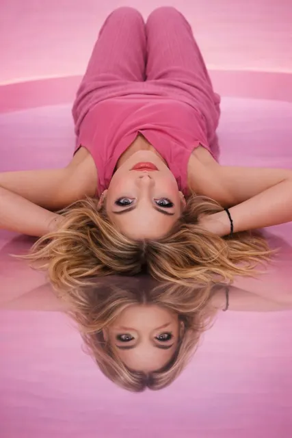 Minimalist pink fashion portrait