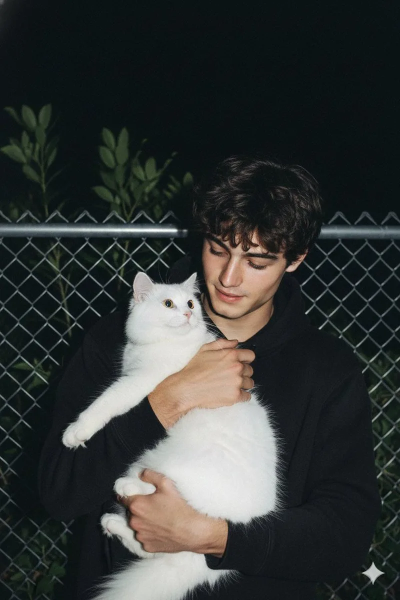Night flash retro man cat — After