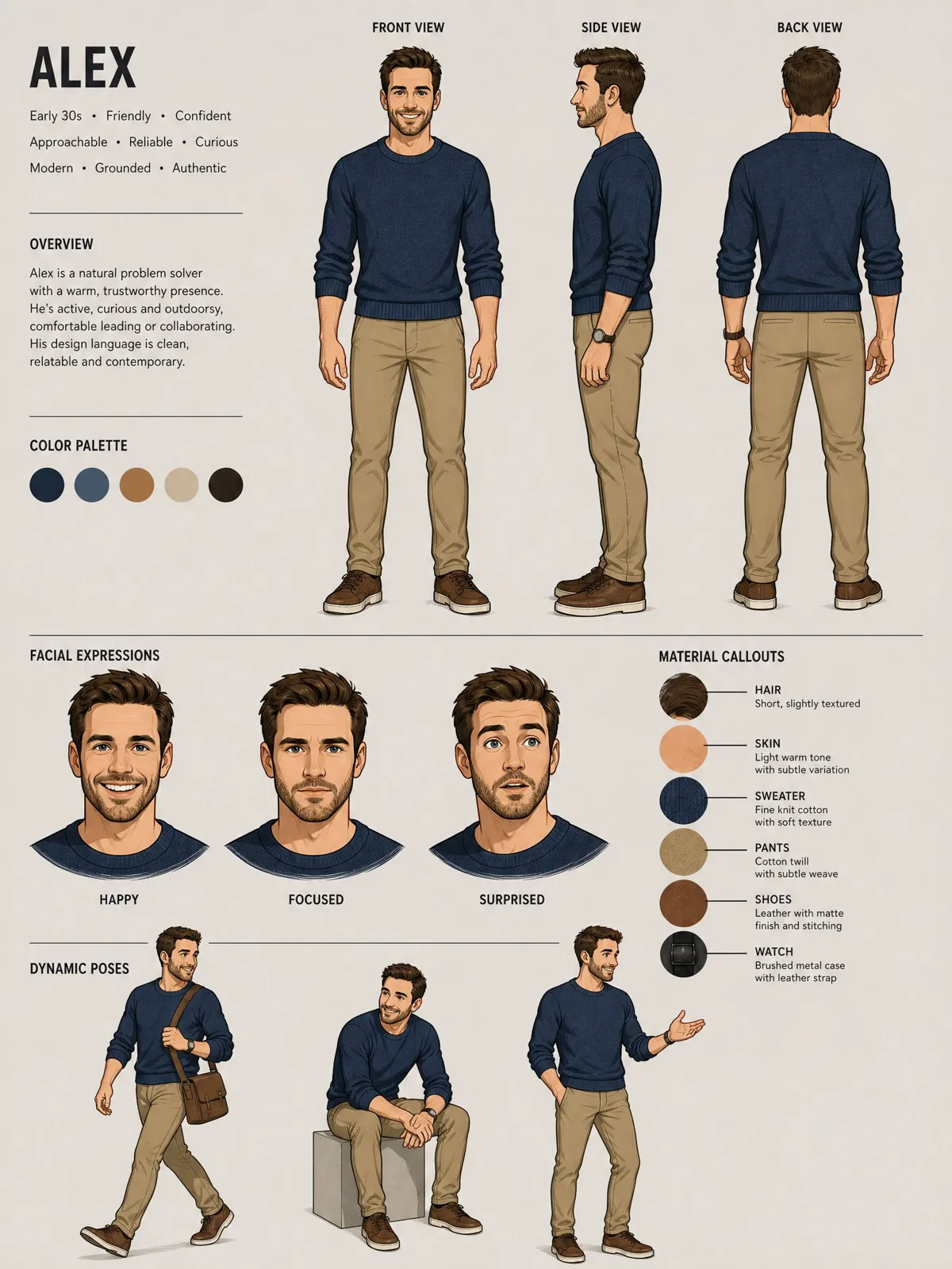 Professional animation character sheet design — After