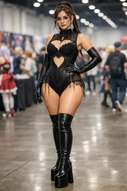 Expo queen lace leather girl