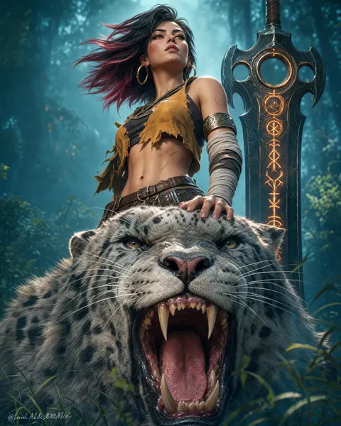 Premium fantasy hunter beast 3d render cover